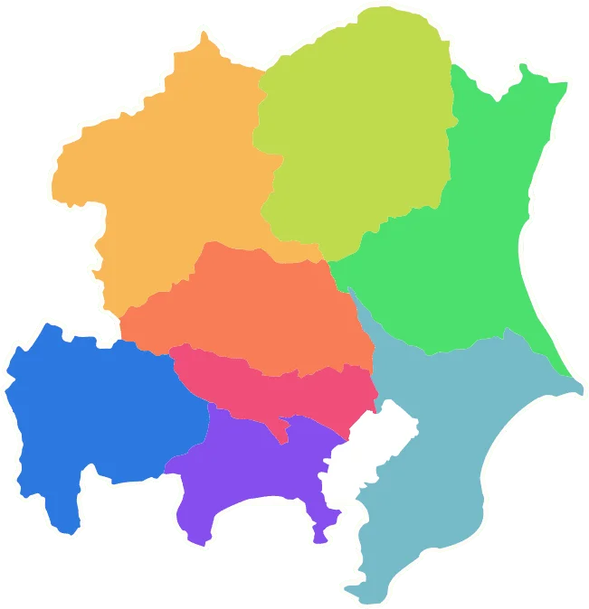 関東・山梨エリアの地図